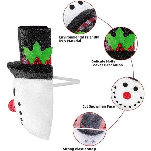 2 Pcs Christmas Porch Light Covers, Outdoor Snowman Christmas Decorations - Picture 3 of 7